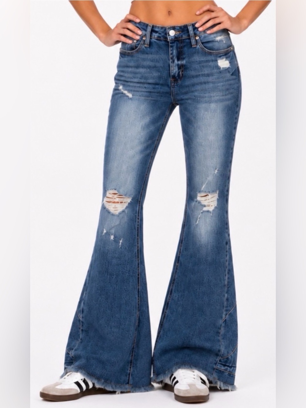 Altar’d State Bell Bottom Jeans Size 27 Extreme Flare Denim Y2K Festival Country